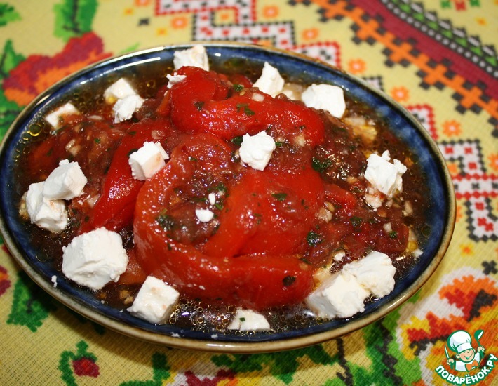 Рецепт: Закуска из болгарского перца и помидоров