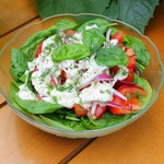 Салат из шпината и помидоров