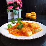 Нежное филе рыбы с овощами