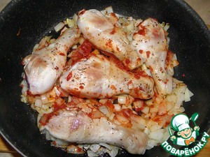 Курица в сливочно-томатном соусе, пошаговый рецепт с фото
