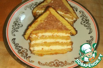 Рецепт: Творожный десерт с печеньем Избушка