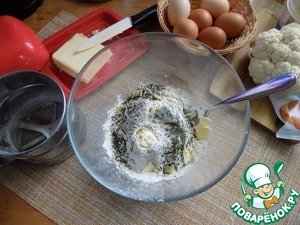 Киш с цветной капустой и семгой, пошаговый рецепт с фото