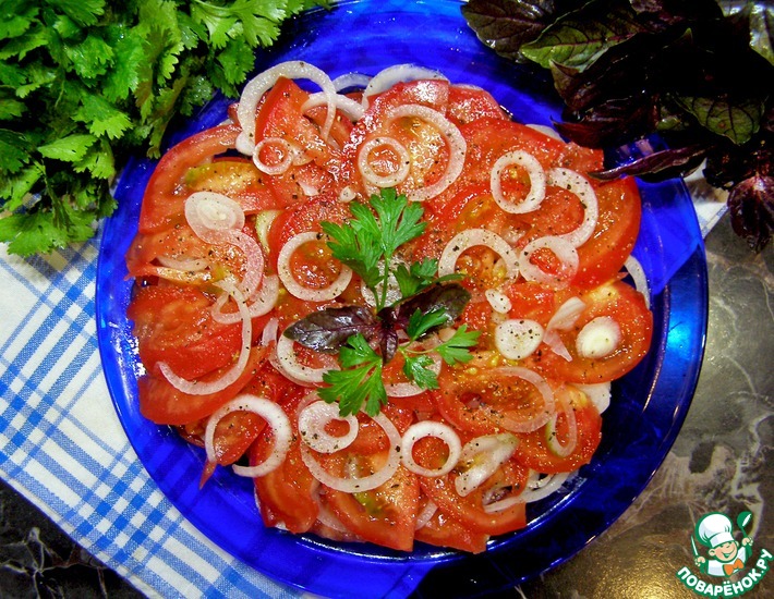 Рецепт: Пикантный салат к шашлыку