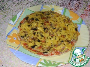 "Пицца" с грибами из куриного филе