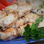 Шашлычки из индейки и шампиньонов