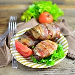 Гриль бутерброды в беконе с фаршем