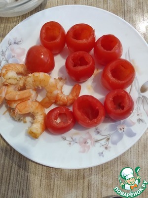 Помидоры с творожным сыром и креветками – кулинарный рецепт