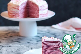 Рецепт: Блинный торт Красный бархат