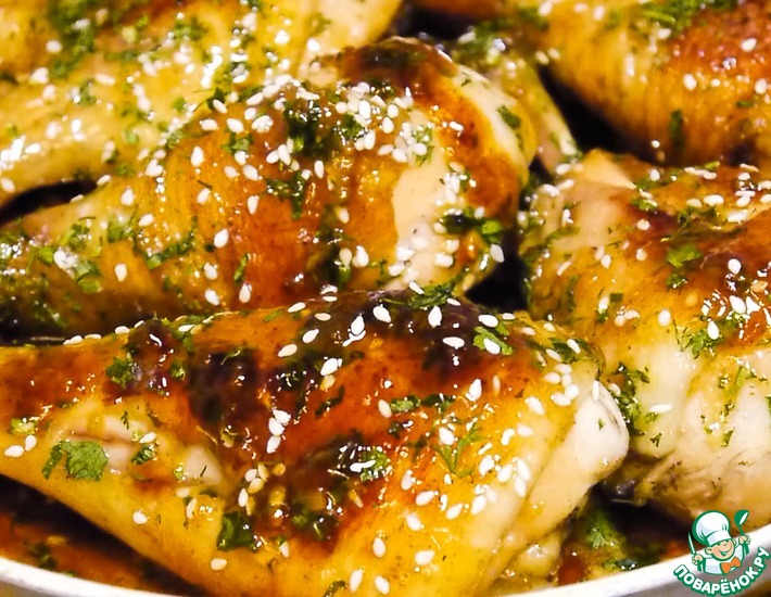 Рецепт: Куриные голени в медово-соевом соусе