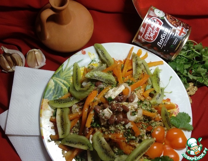 Рецепт: Фасолевый салат с грузинскими нотками