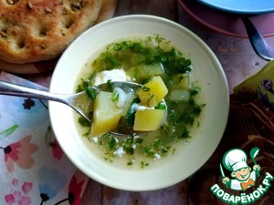 Деревенский суп из молодого картофеля