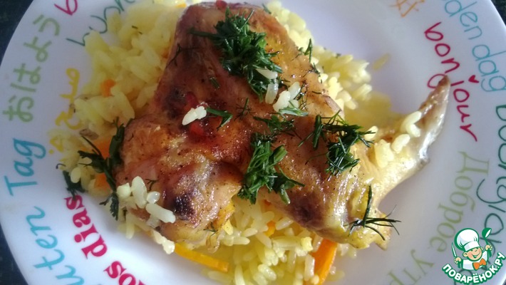 Рецепт: Куриные крылышки с рожками в духовке - Дёшево и вкусно.