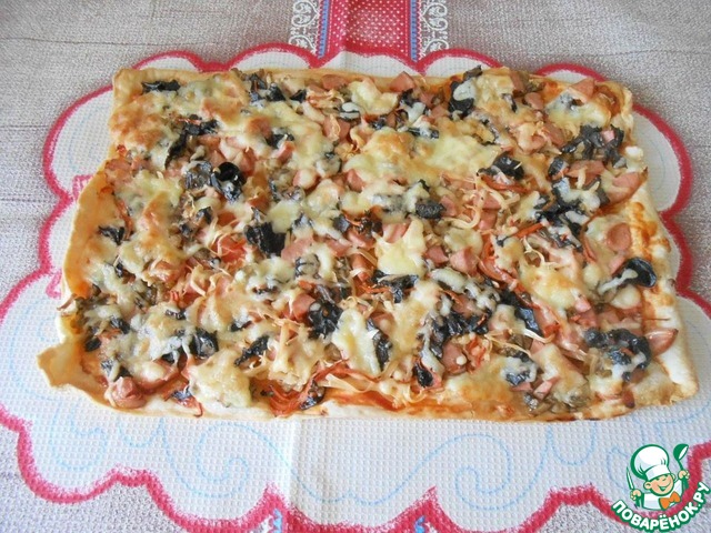 Пицца из слоеного теста – кулинарный рецепт