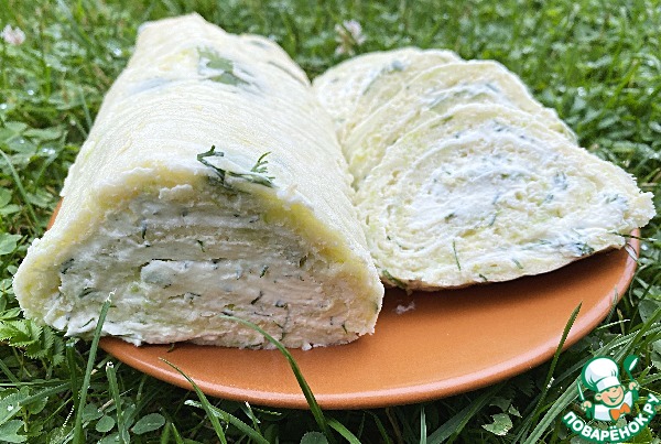 шуба с творожным сыром. рулеты из цукини с творожным сыром.