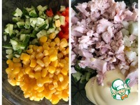 Куриный салат с яичным блинчиком ингредиенты