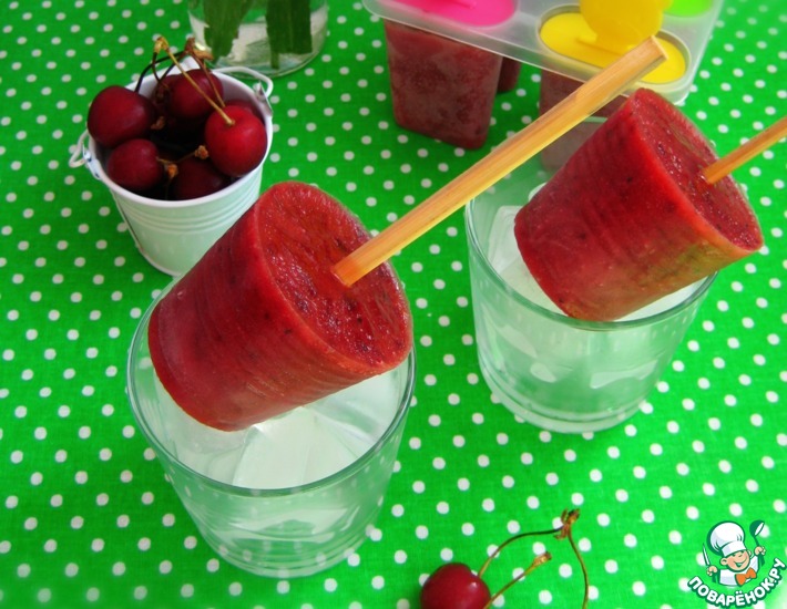 Рецепт: Черешневый фруктовый лёд