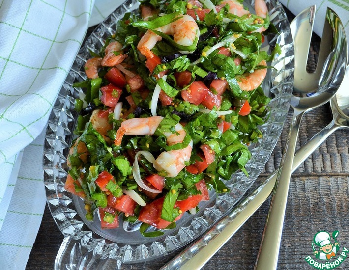 Рецепт: Салат с креветками и сельдереем