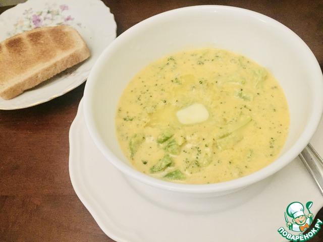 Быстрый крем-суп с чеддером и брокколи