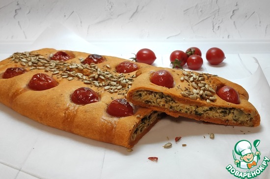 Красный пирог со шпинатом