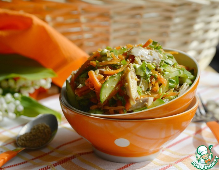 Рецепт: Салат из моркови по-корейски Солнечный