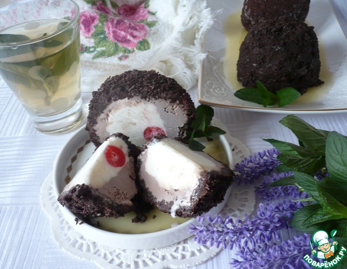 Рецепт: Десерт из мороженого Тартюфо