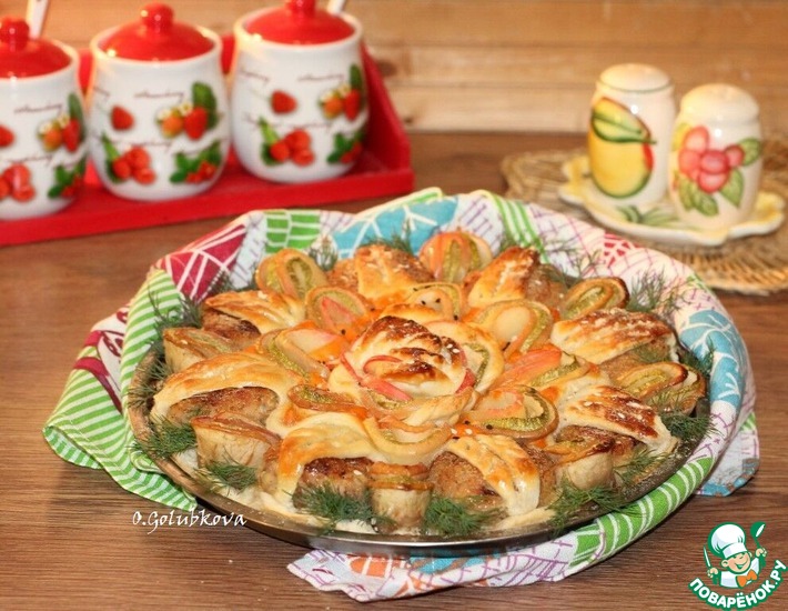 Рецепт: Пирог с яблоком и кабачком Семейный