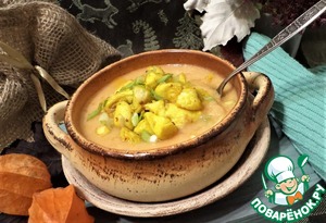 Гороховый суп-пюре с цыпленком жареным – кулинарный рецепт
