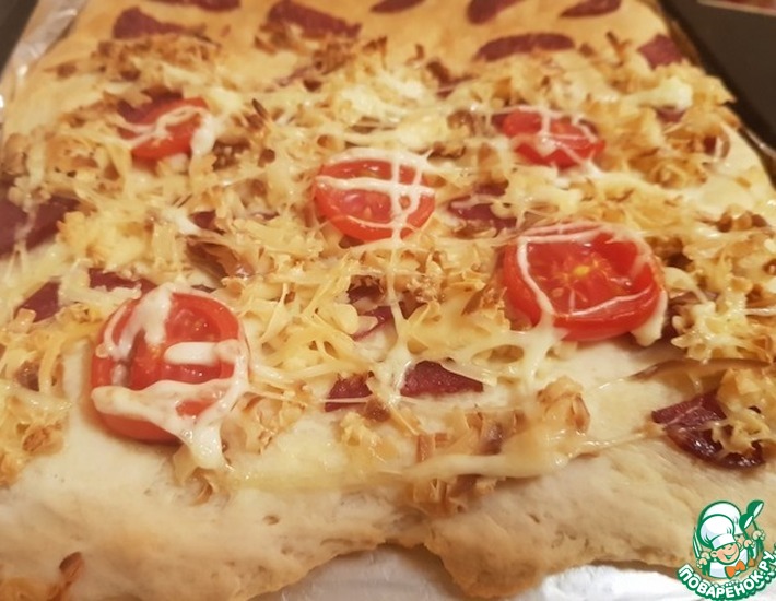 Рецепт: Пицца с колбасой