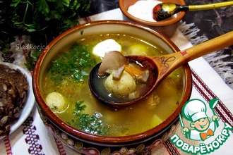 Рецепт: Куриный суп с галушками из манки