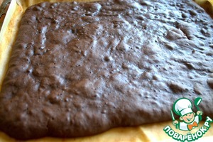 Шоколадно-карамельный десерт с брусникой