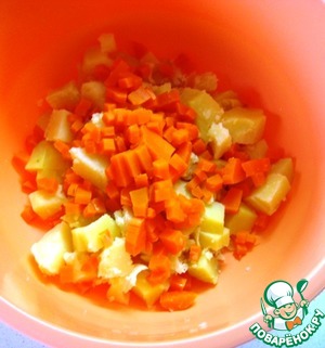 Овощной салат с кинзой и зернами кориандра