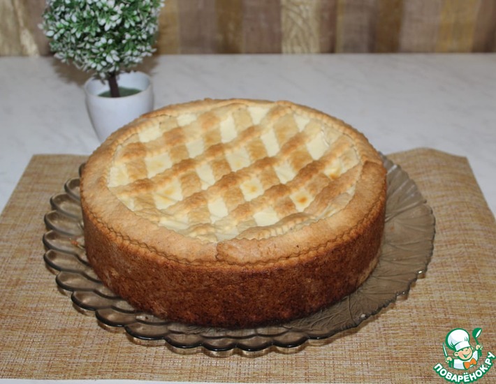 Рецепт: Итальянский пирог с творожно-заварным кремом