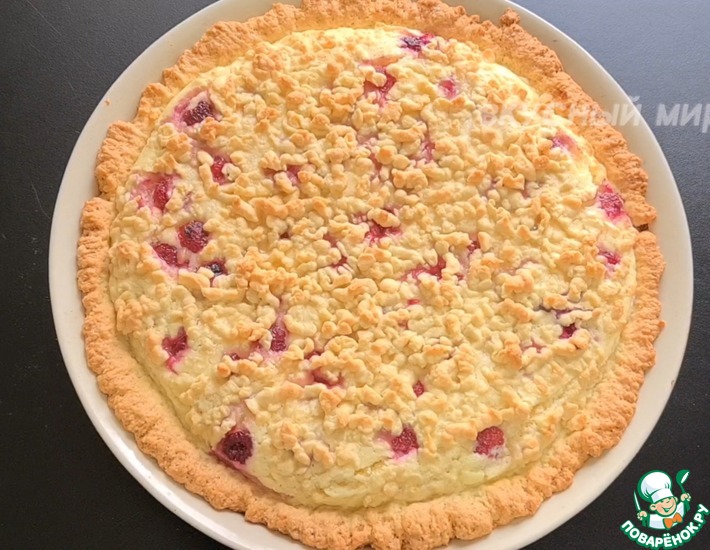 Рецепт: Творожный тёртый пирог с ягодами