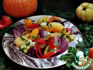 Айва с тыквой в маринаде