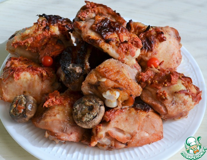 Рецепт: Куриные бедра в томатно-медовом маринаде