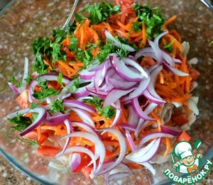 Салат с кальмарами "Осенний букет"