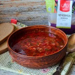 Постный свекольник с чечевицей