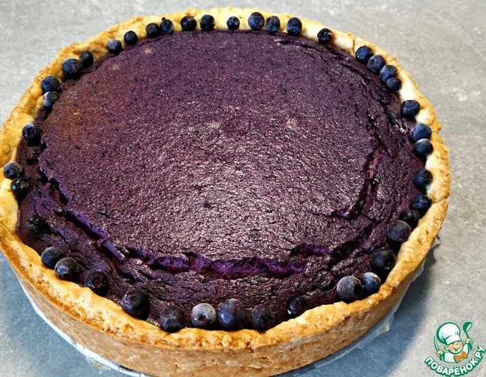 Заливной пирог с черникой и творогом – кулинарный рецепт