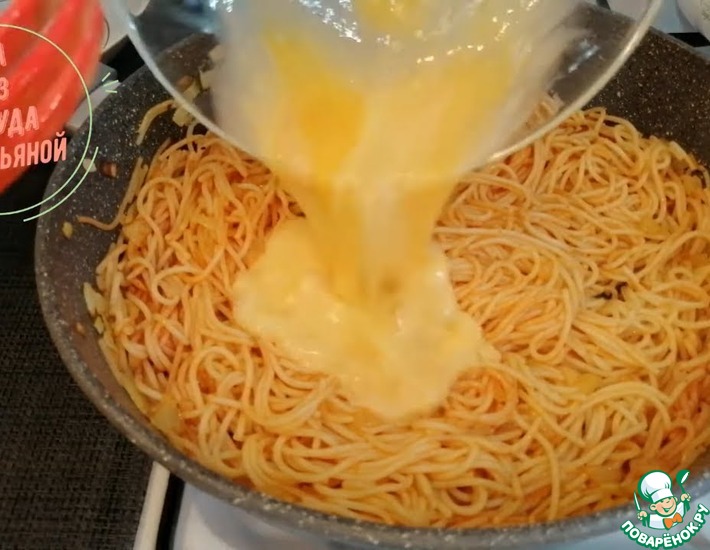 Рецепт: Спагетти с яйцами на гарнир