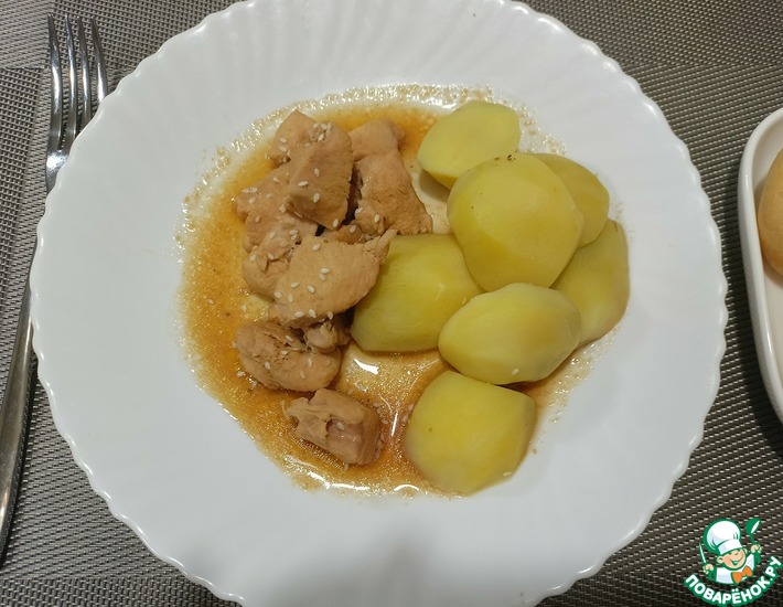 Рецепт: Курица в соево-медовом соусе
