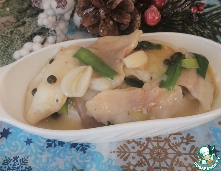 Рецепт: Рыба с имбирем и зеленым луком