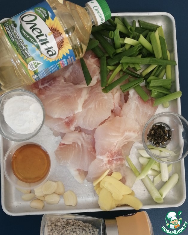 Рецепт запеченной рыбы с имбирем и зеленым луком