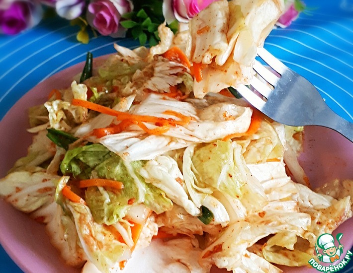 Рецепт: Салат из пекинской капусты Острый