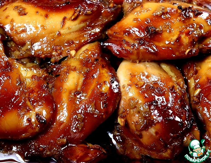 Рецепт: Куриные бёдра в соево-медовом маринаде