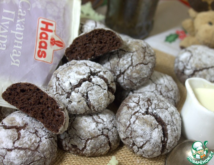 Рецепт: Печенье Шоколадные трещинки