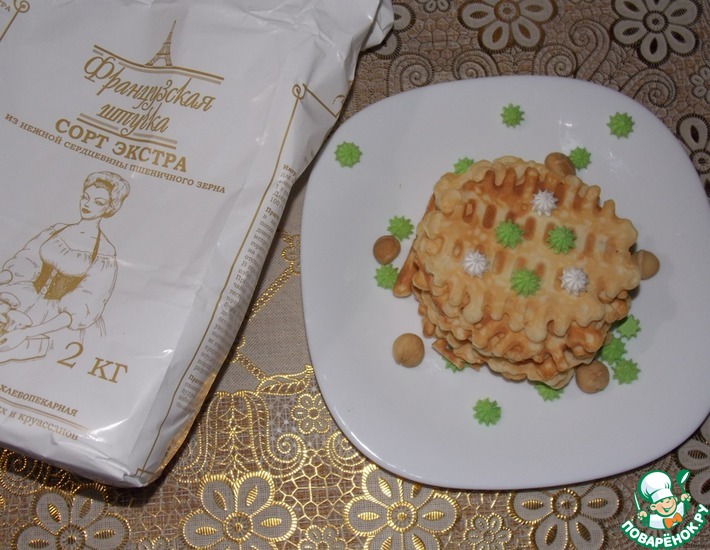 Рецепт: Вафельное печенье с орехами макадамия