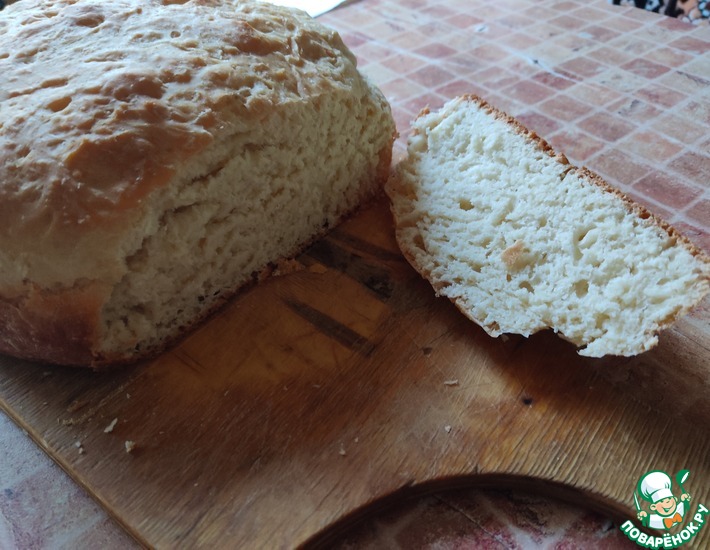 Рецепт: Воздушный белый хлеб на молоке в духовке
