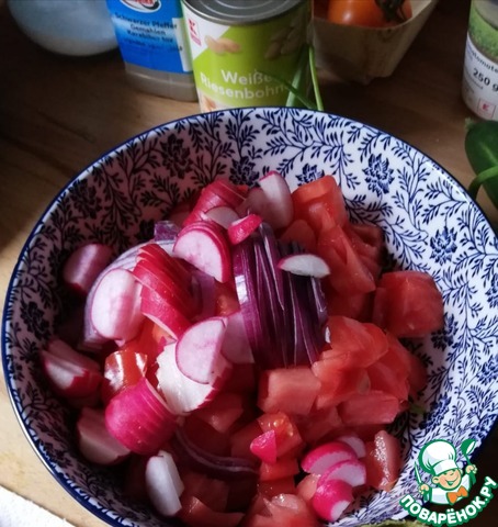 Салат из фарша с овощами