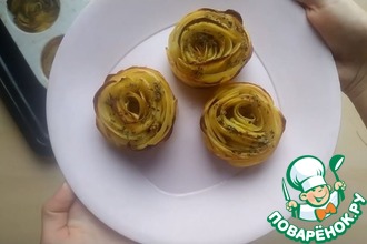 Рецепт: Розы из картофеля в духовке