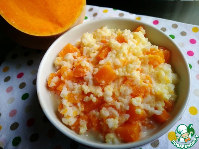 Тыквенная каша с рисом и пшеном кулинарный рецепт